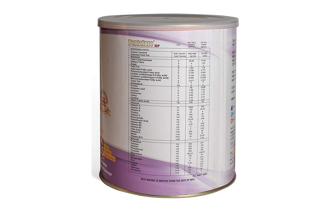 PentaSure HP 100% Whey Protein Banana Vanilla Flavour   Container  400 grams